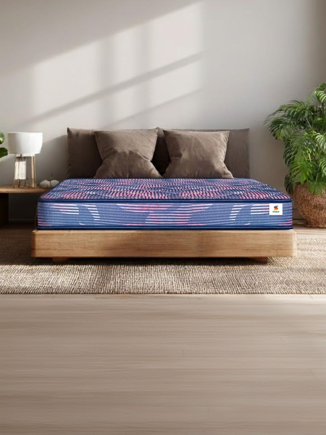 Sleepwell Blue & Pink Quilted Ortho Single Size Mattress-picture-36