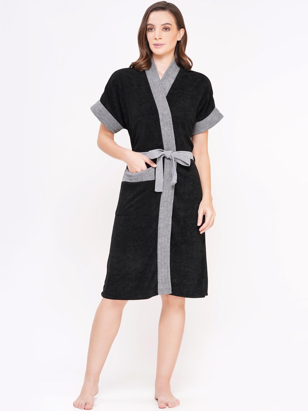 POORAK Shawl Collar Bath Robe-image-7