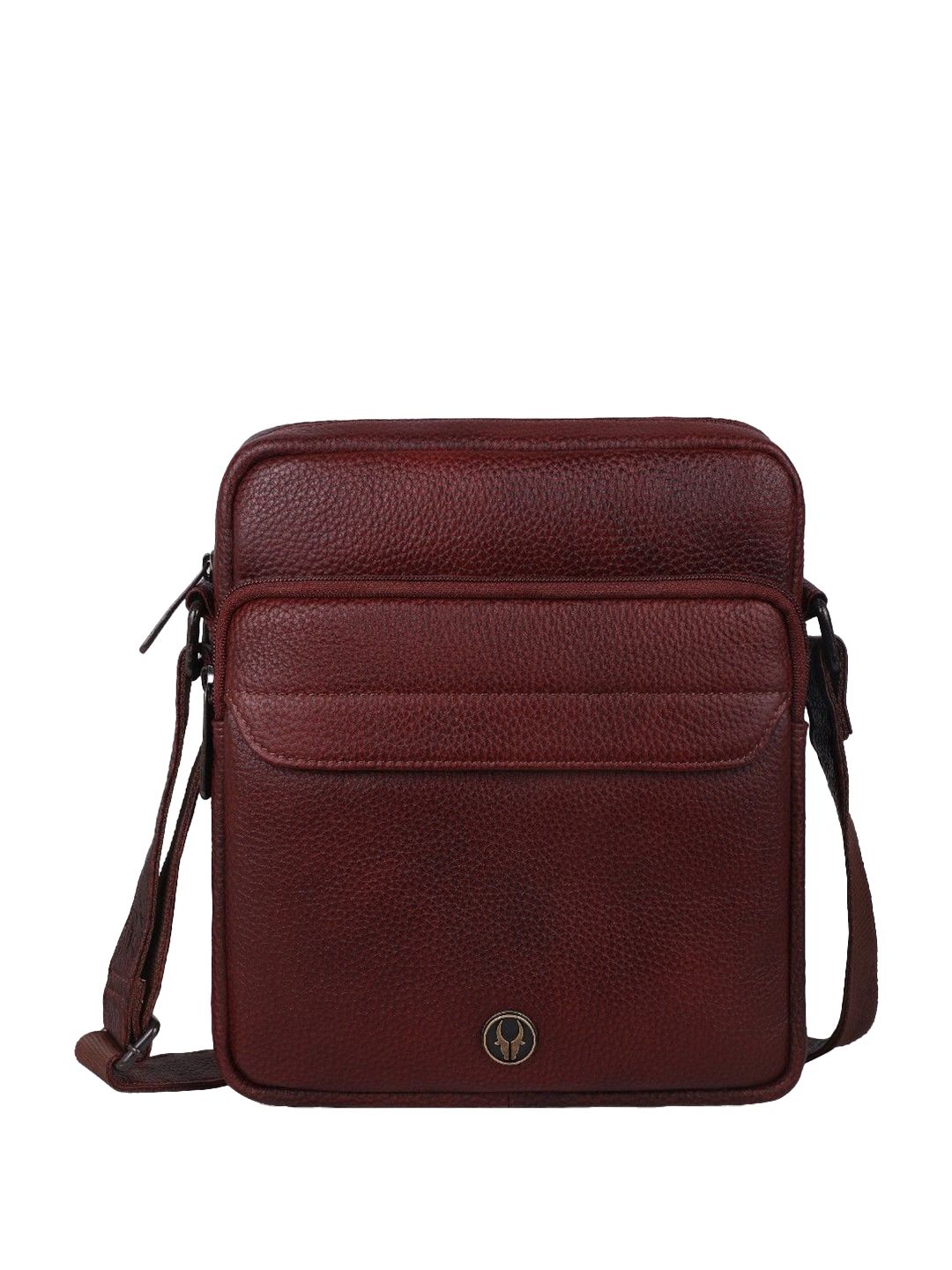 WildHorn Men Leather Textured Crossbody Sling Messenger Bag-picture-18