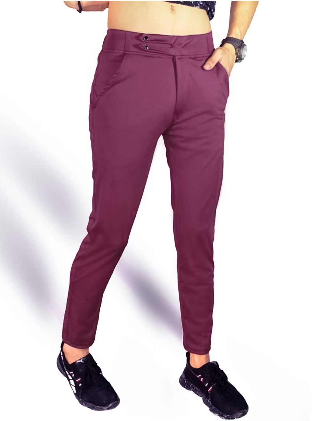 Veltick Men Mid-Rise Slim Fit Chinos Trousers-image-37