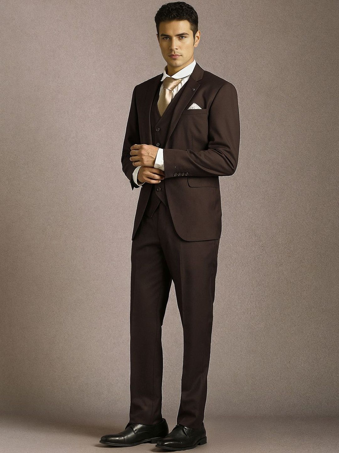 Louis Philippe Slim-Fit Single-Breasted Three Pieces Suit-image-43
