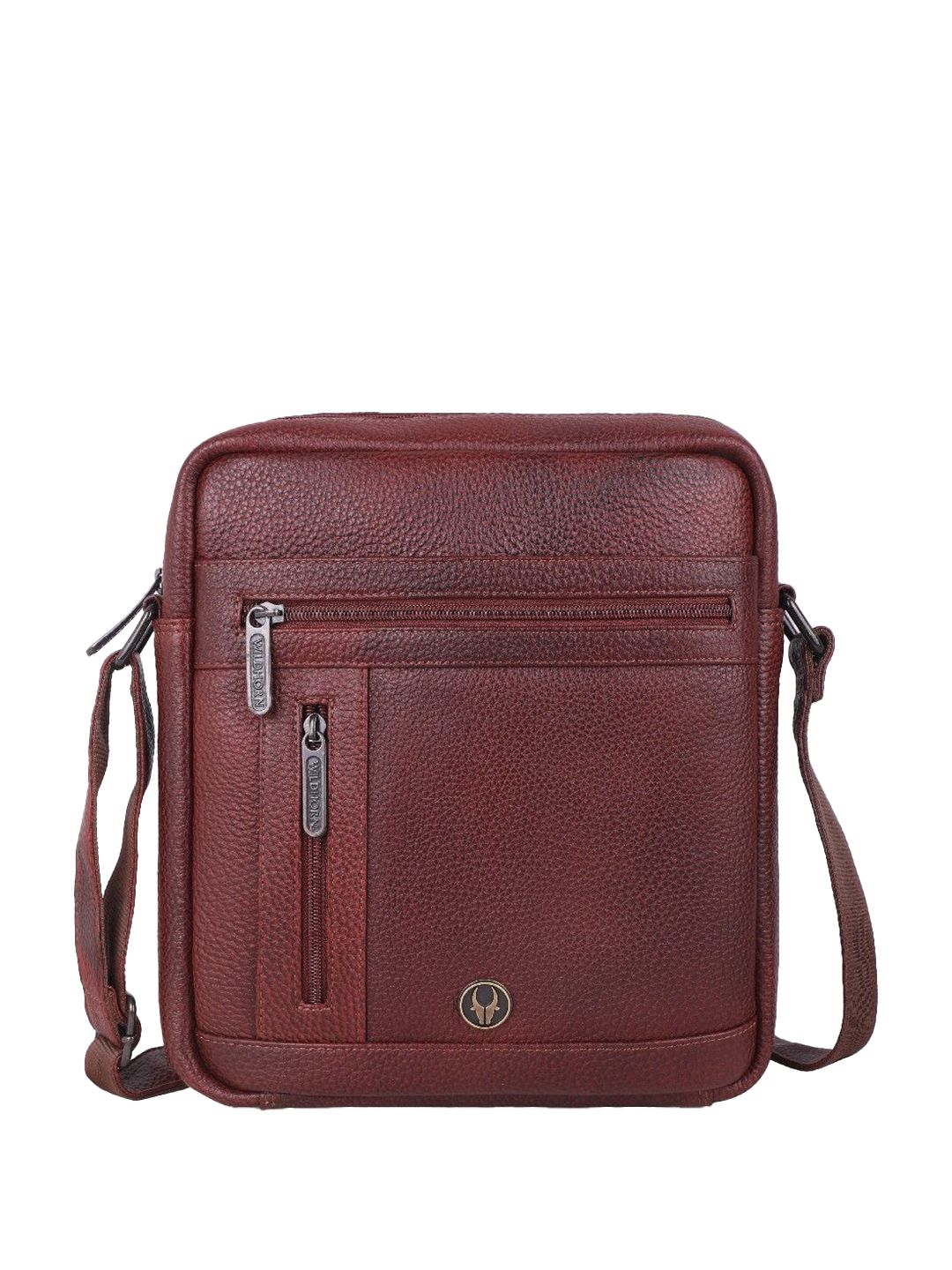 WildHorn Men Leather Textured Crossbody Sling Messenger Bag-picture-20