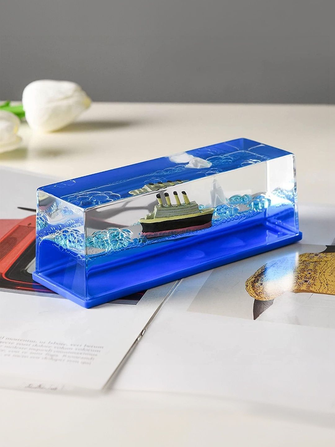 OPINA Titanic Liquid Wave Cruise Ship Showpiece-picture-42