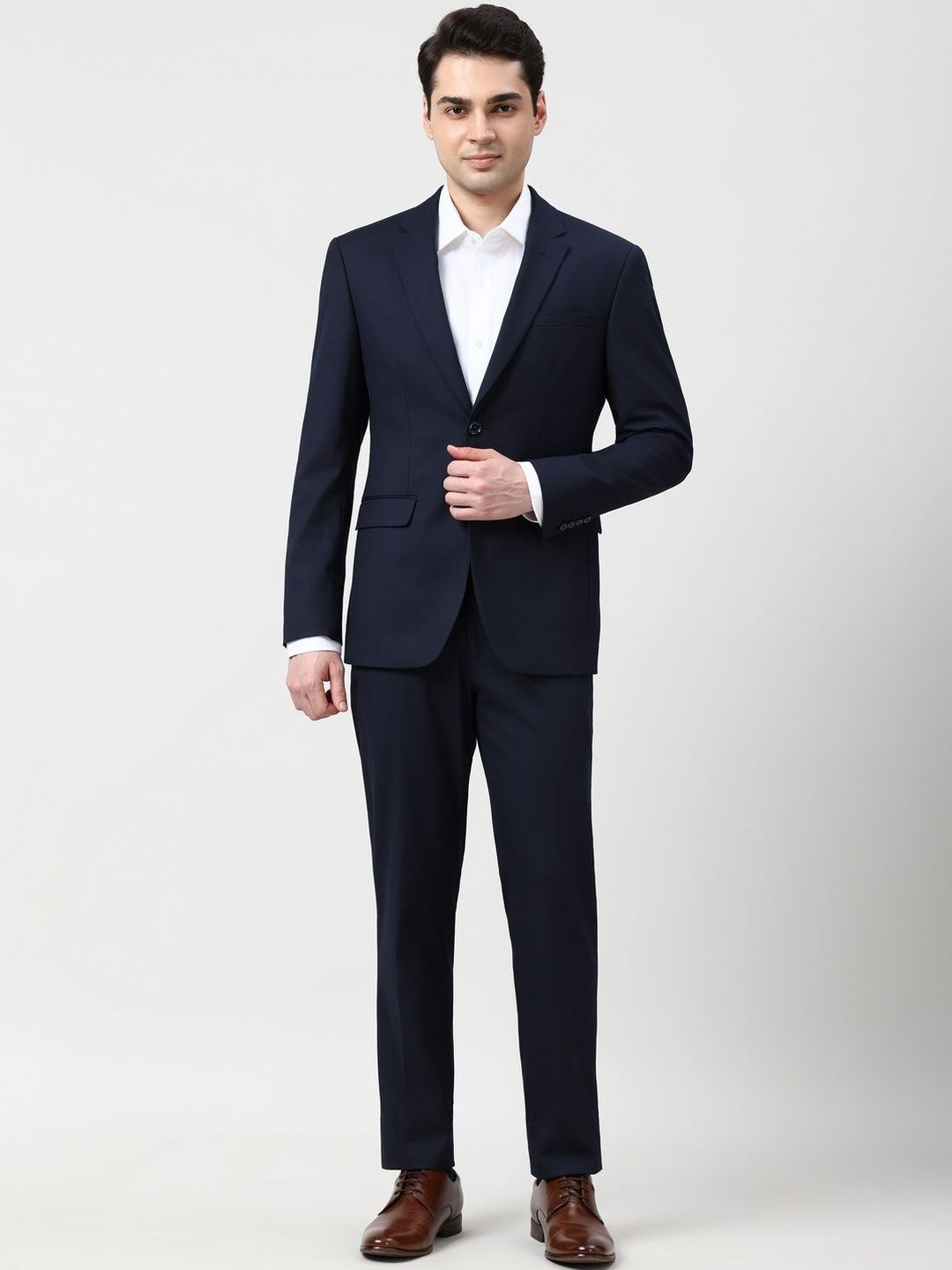 Peter England Elite Slim-Fit Single-Breasted Two-Piece Suit-picture-10