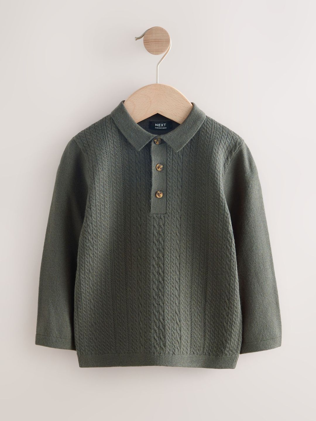 NEXT Boys Cable Knit Polo Collar T-shirt-picture-27