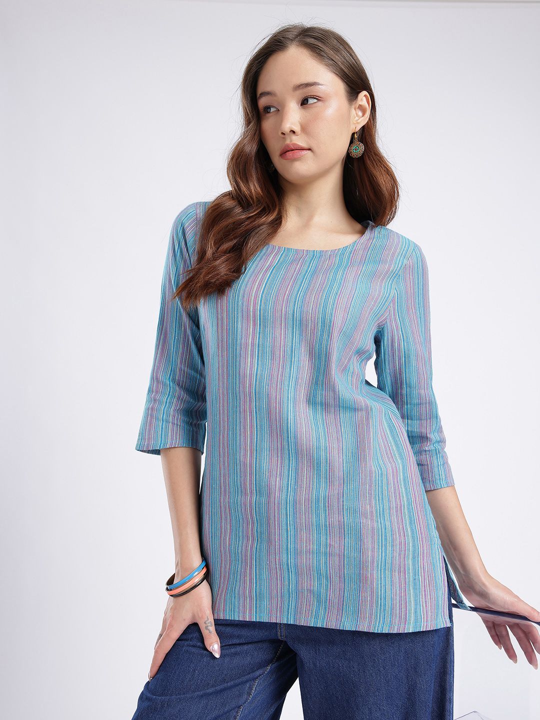 Anouk Rustic Striped Straight Kurti-picture-12