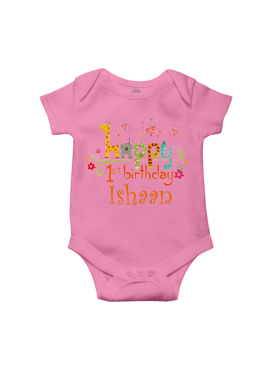 THE PRINT PLATTER Infants 1st Birthday Printed Ultra Bio Wash Romper Bodysuit-picture-15