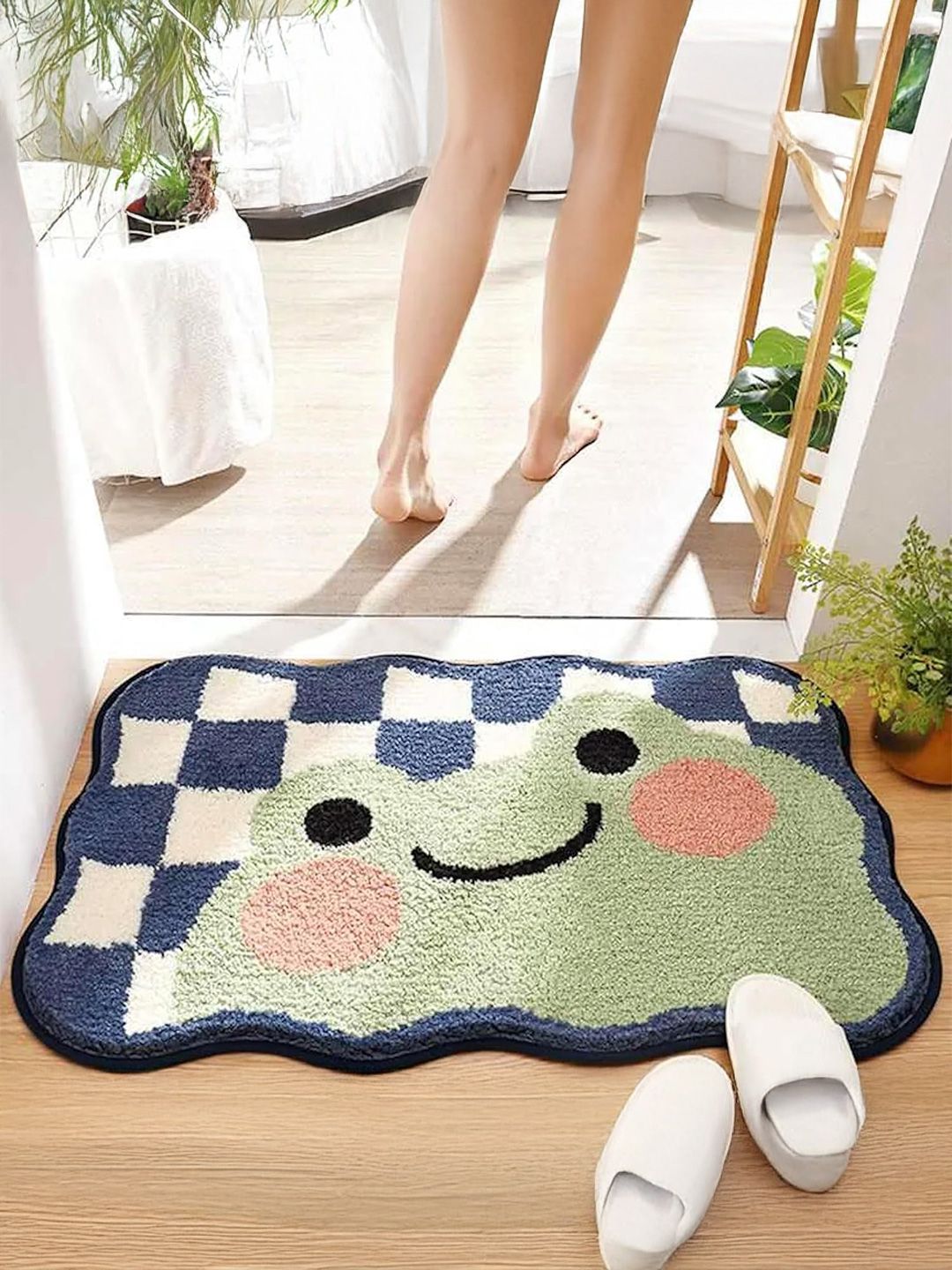 Homio Green & Blue Anti-Slip 2000GSM Bath Rug-image-30