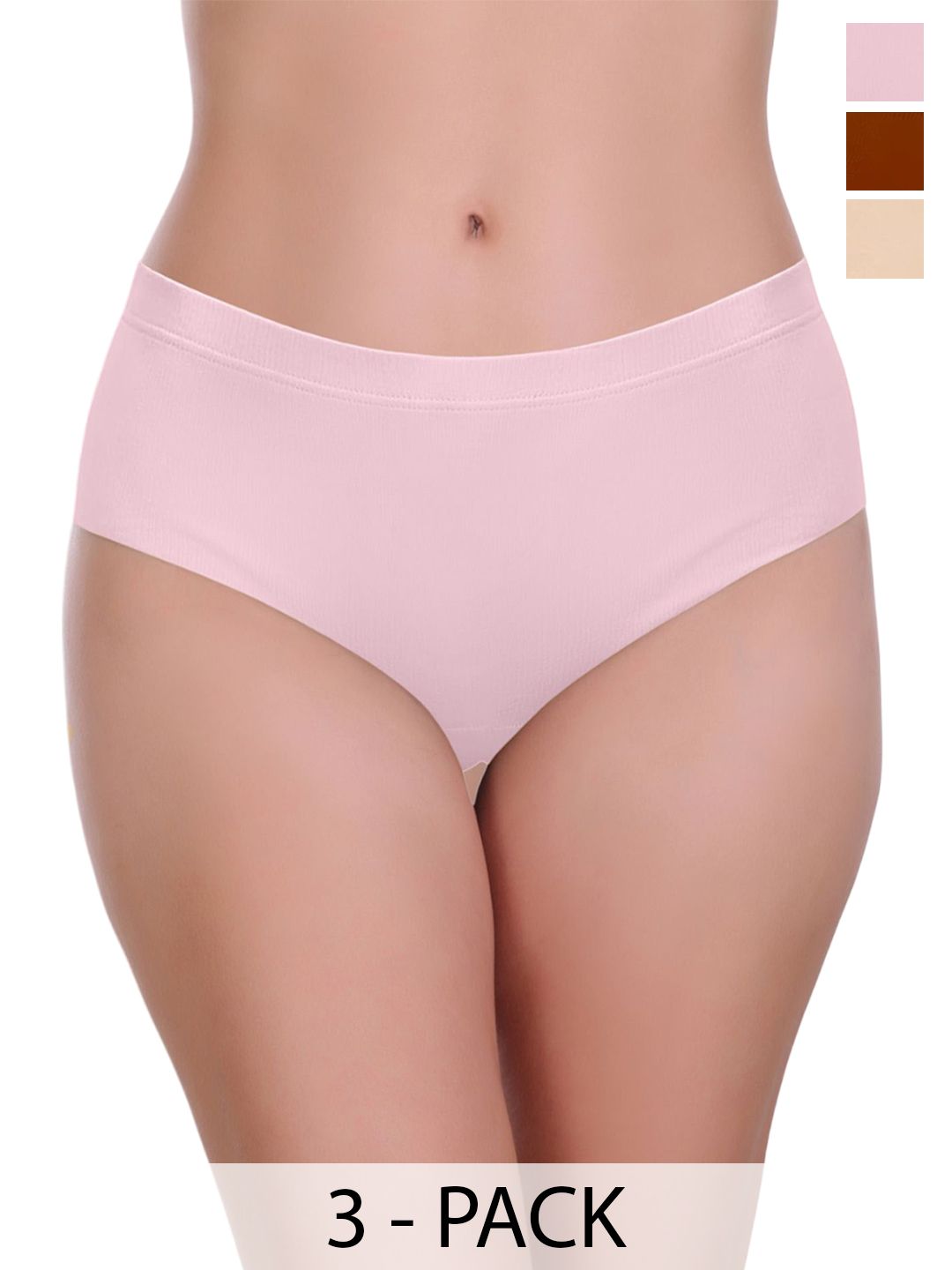 FEATHER LINE Women Pack Of 3 Mid Rise Hipster Brief-picture-25