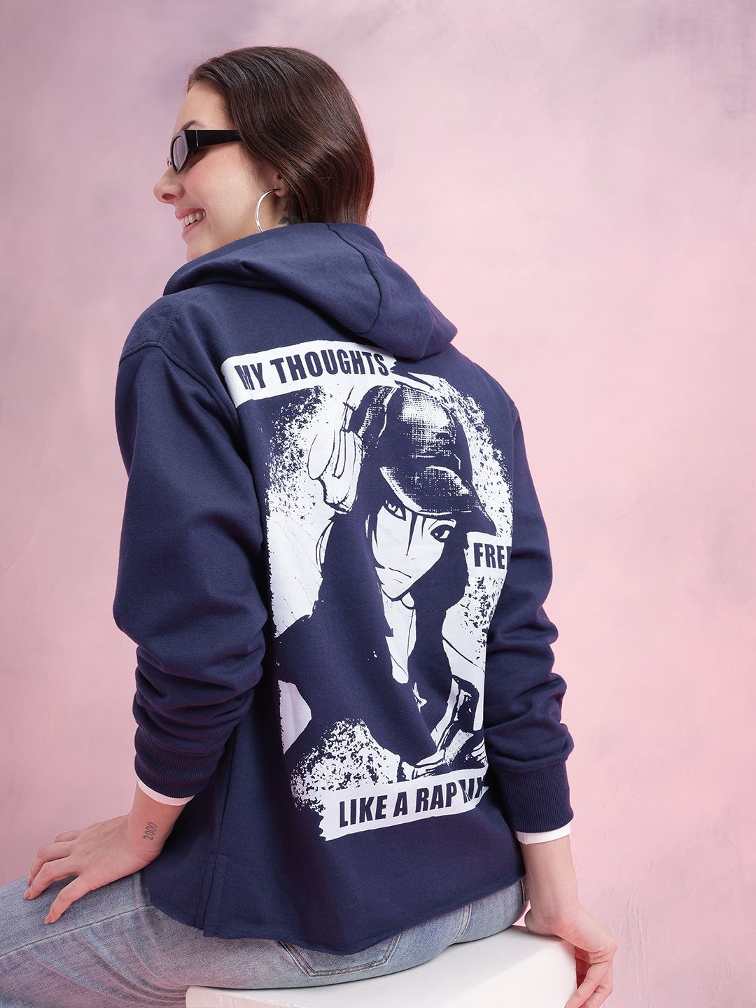DressBerry Graphic Printed Hooded Sweatshirt with Inner Fleece-picture-44