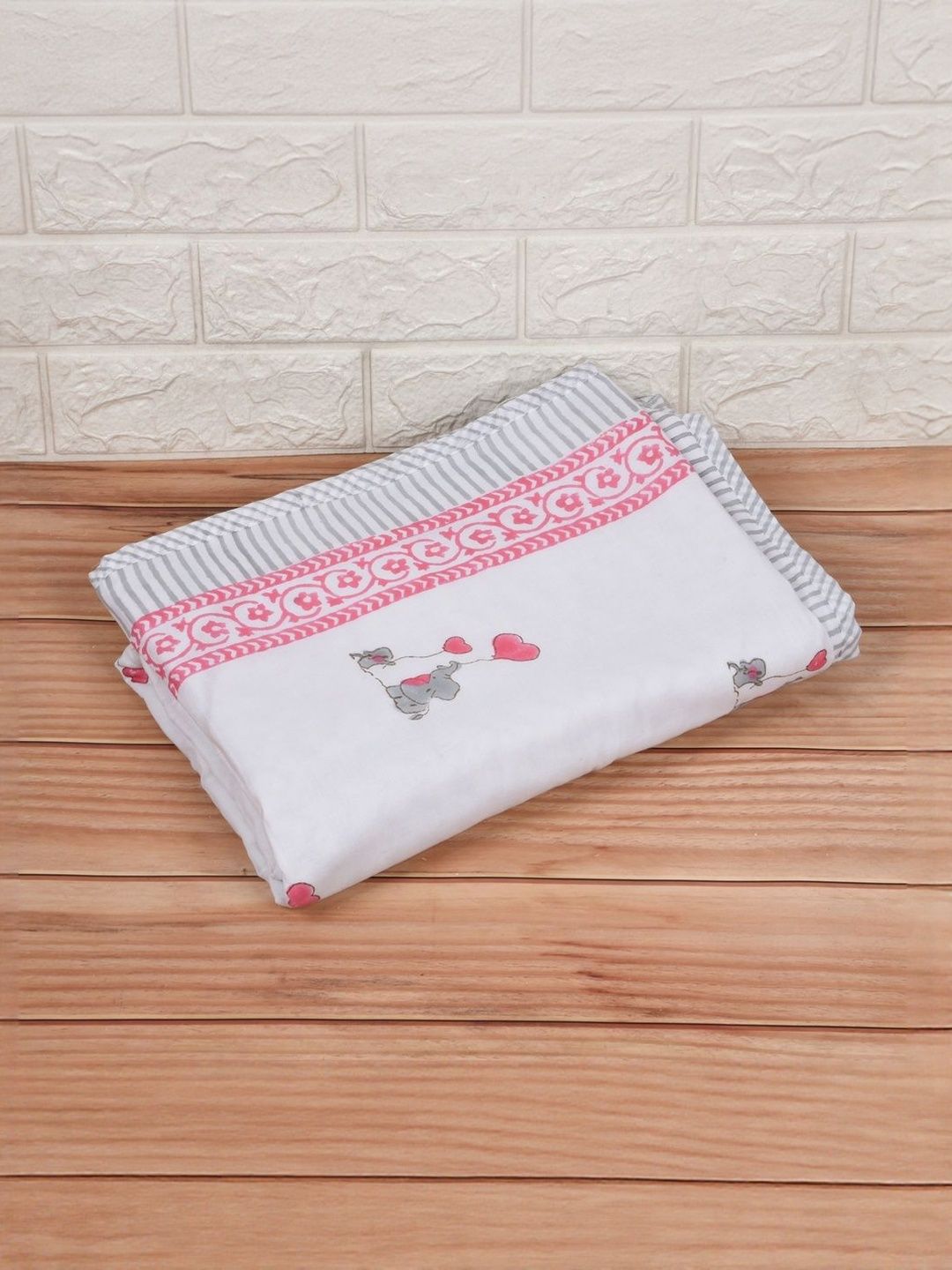 Jaipur Dohar Pink & Beige Floral Mild Winter 150 GSM Dohar-image-31