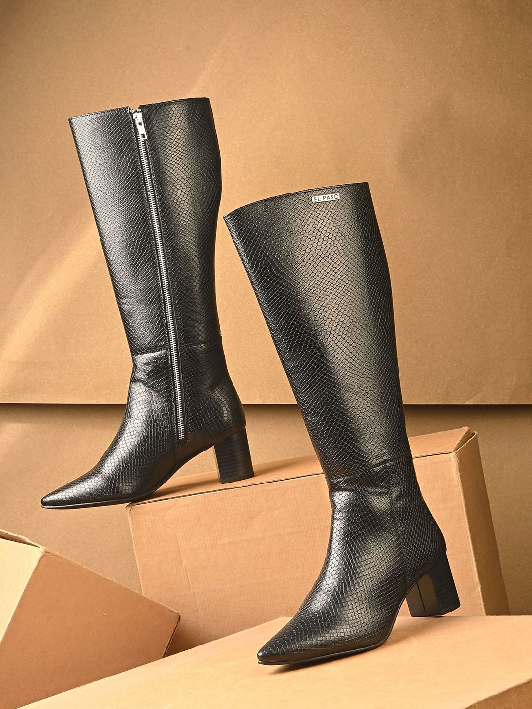 El Paso Women Block Heeled Winter Boots-image-44