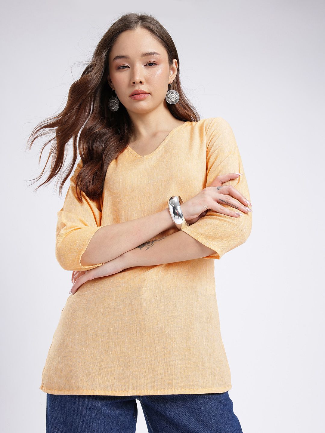Anouk Rustic V-Neck Straight Kurti-picture-24