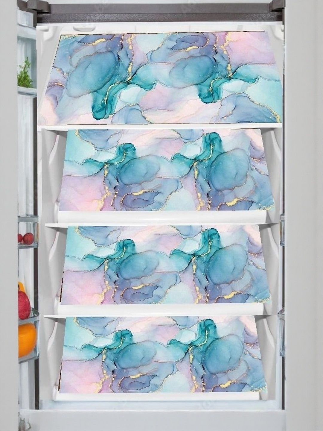 Cread Craft Blue 4 Piece Printed Fridge Mat-picture-11