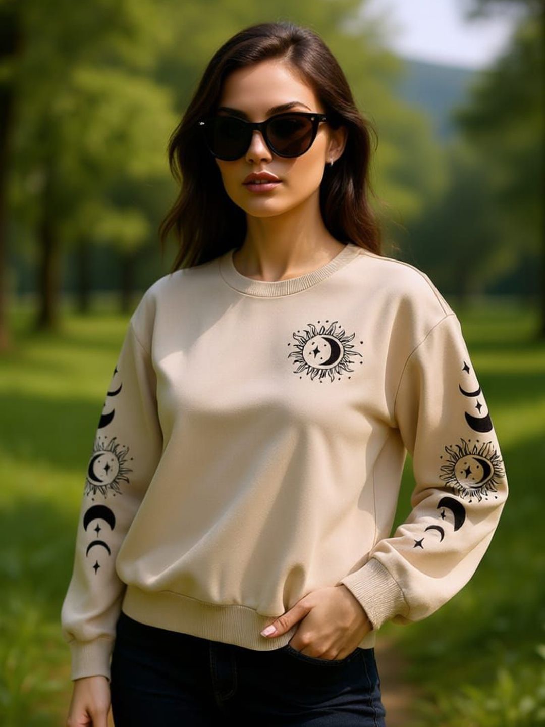 Mast & Harbour Women Graphic Printed Round Neck Long Sleeves Sweatshirt-picture-37