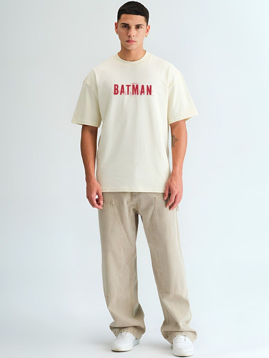 BDSQUARE Batman Printed Round Neck Pure Cotton Oversized T-shirt-picture-32