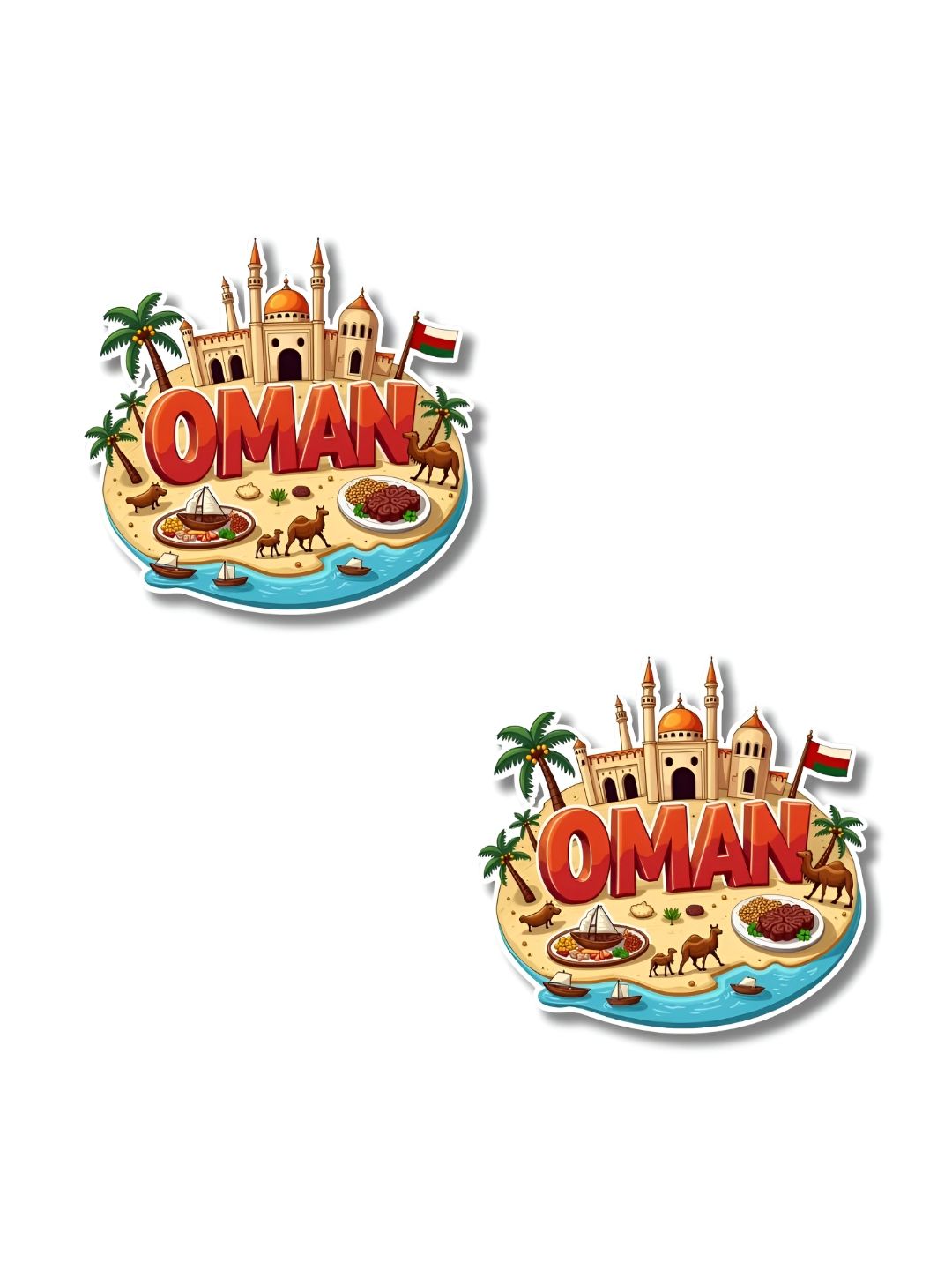GIFTSHALA Red & Beige Oman Printed Durable Decorative Magnets-image-40