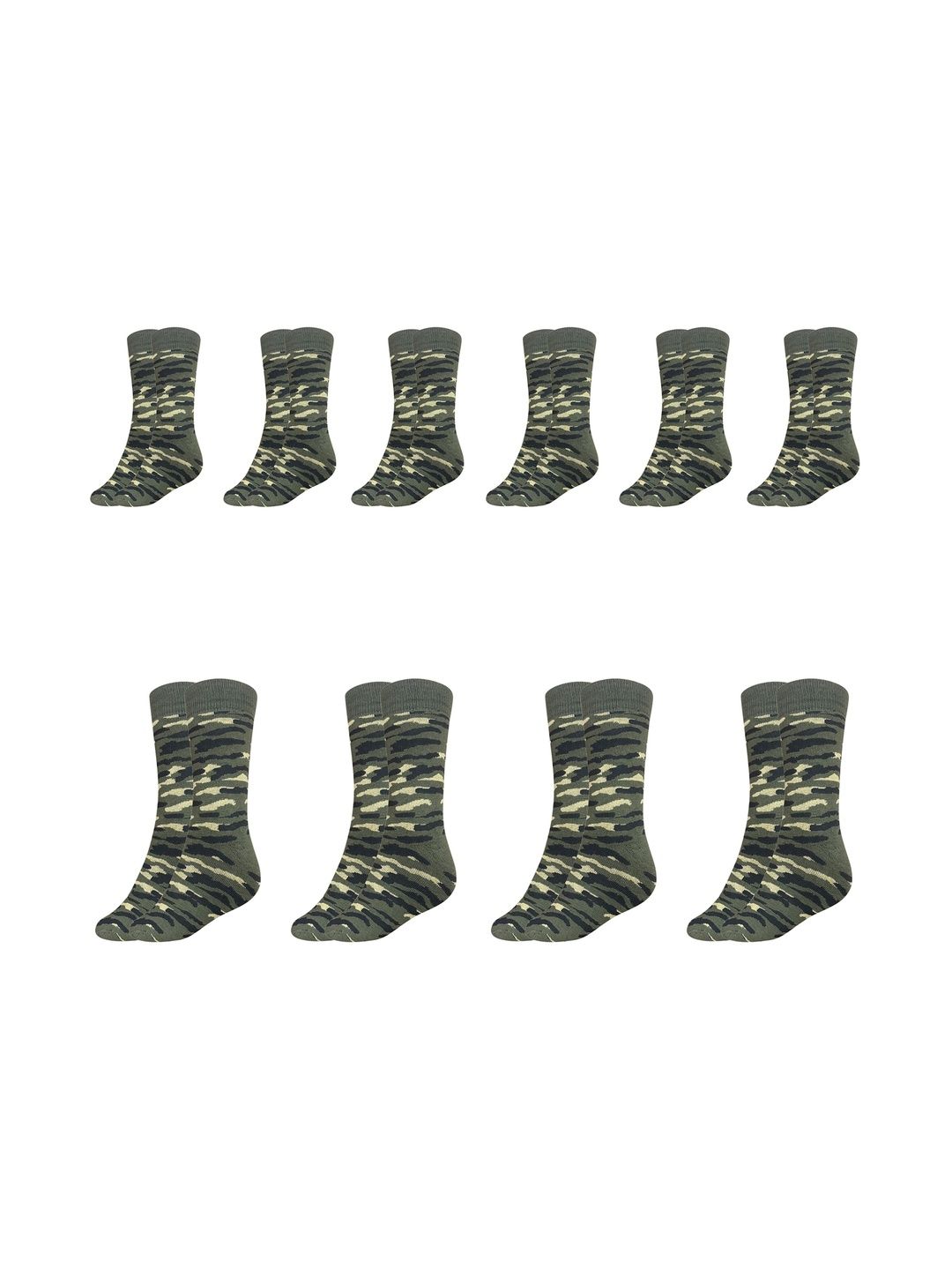 MUKHAKSH Men Pack Of 10 Patterned Calf-Length Socks-picture-31