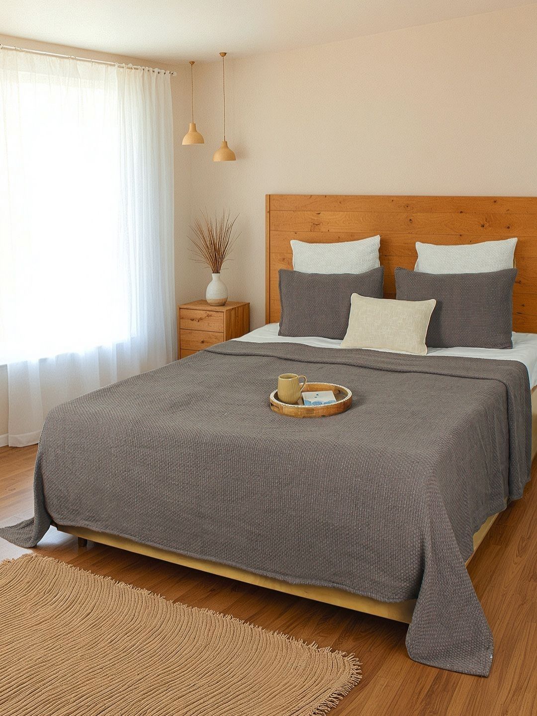 House This Aravalli Grey Self-Designed Double Queen Bed Cover-picture-54