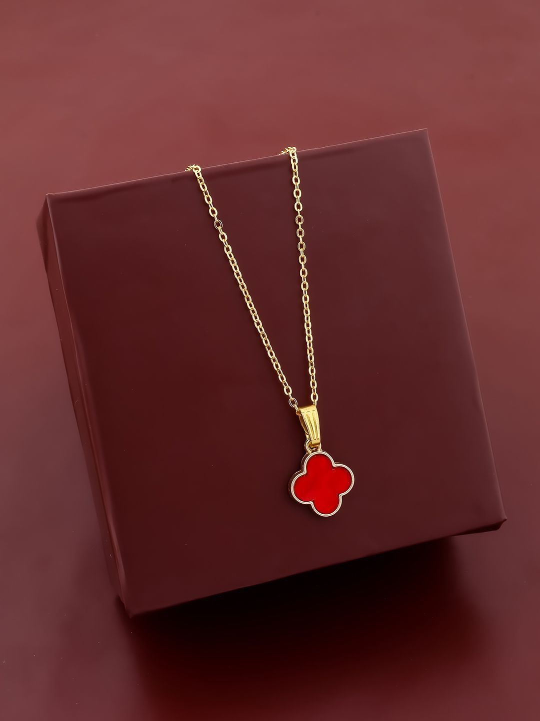 SZN Stainless Steel Gold-Plated Quirky Enamelled Pendant With Chain-picture-28