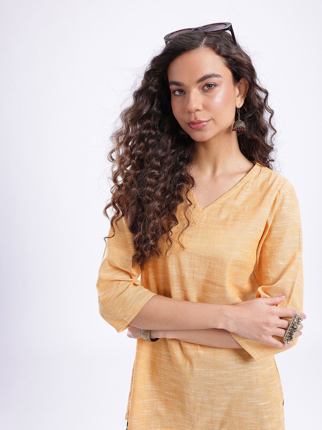 Anouk Rustic Solid V-Neck Kurti-picture-19