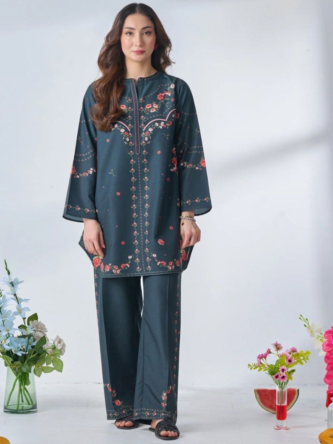 ROMONIA Printed Long Sleeves Tunic With Palazzos-picture-10