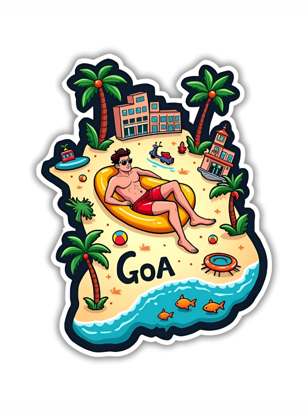 giftshala GIFTODAY Beige & Blue Printed Decorative Fridge Magnets-picture-20