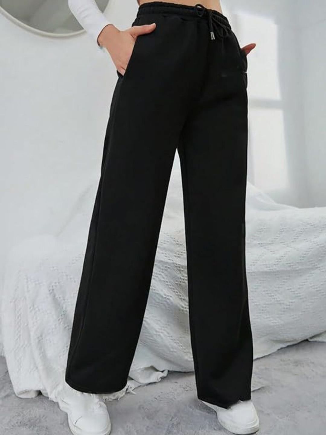 FABRICSSNEHA Women Solid Loose Fit Mid Rise Regular Trousers-picture-56