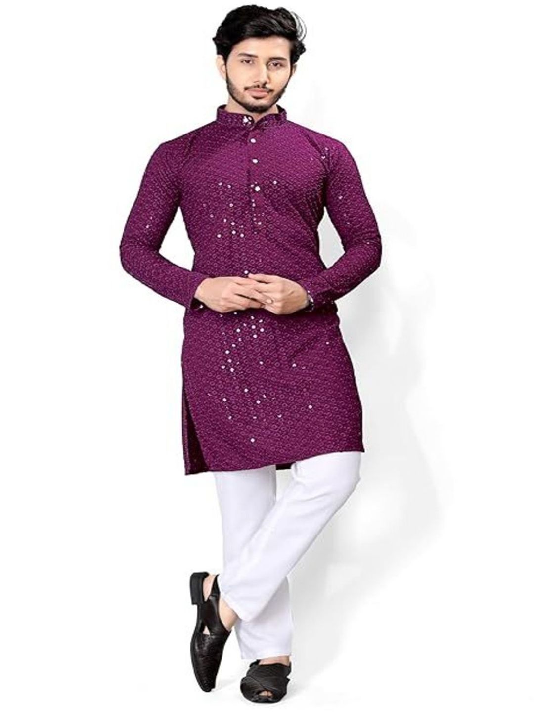 TapasBiswas Men Embellished Flared Sleeves Kurta-picture-14