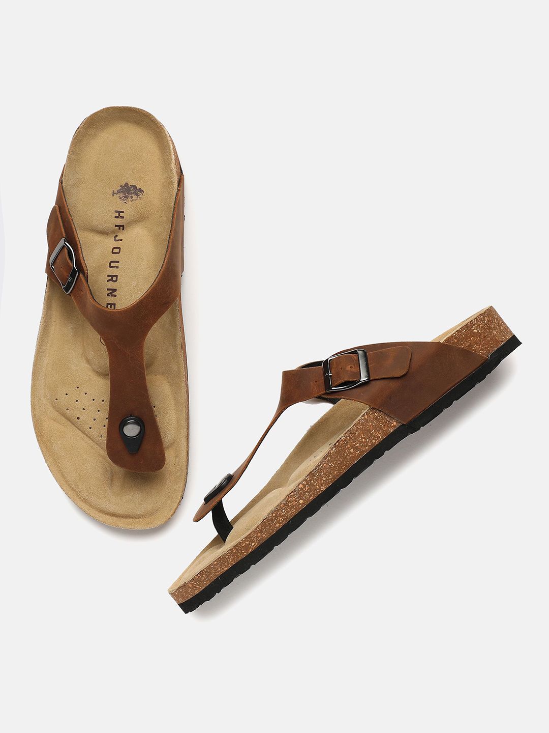 HF JOURNEY Men Leather Comfort Crok Sandals-image-48