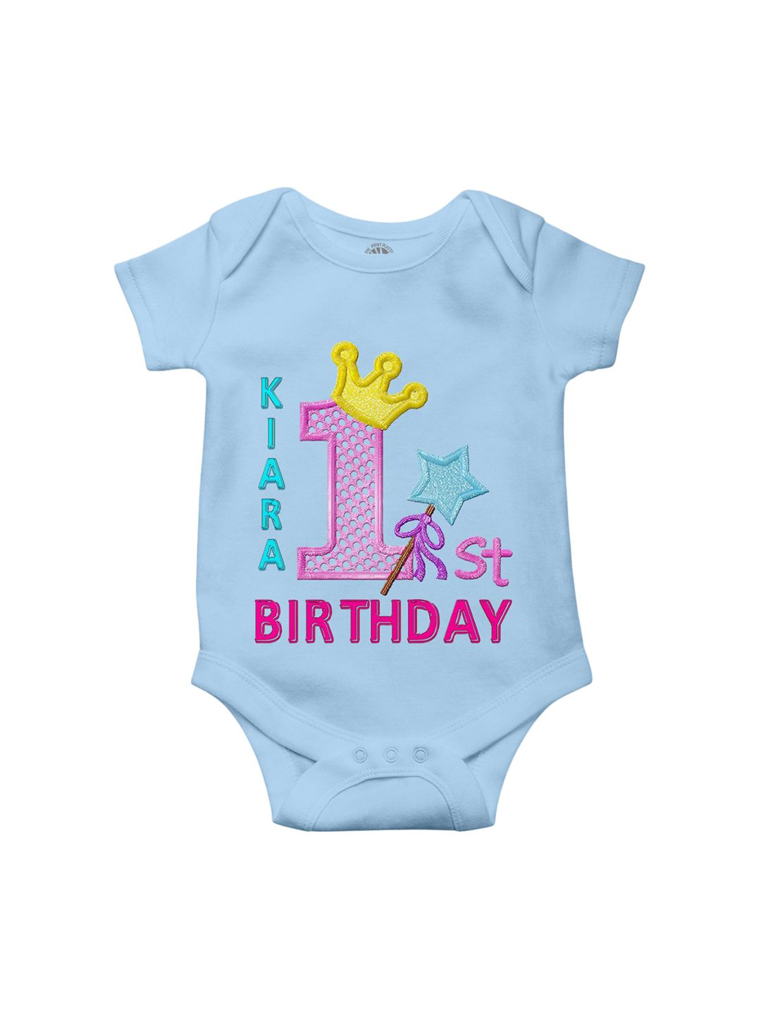 THE PRINT PLATTER Kids 1st Birthday Printed Ultra bio wash & Envelope Neck Bodysuit-picture-25