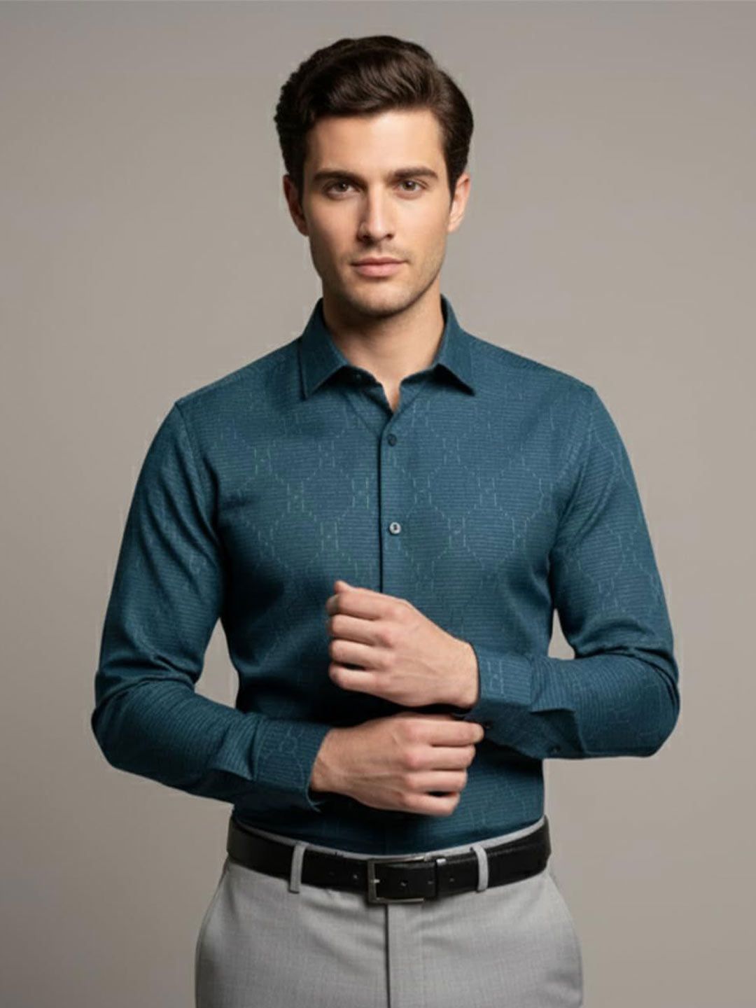 Yugnik Smart Spread Collar Slim Fit Formal Shirt-image-41
