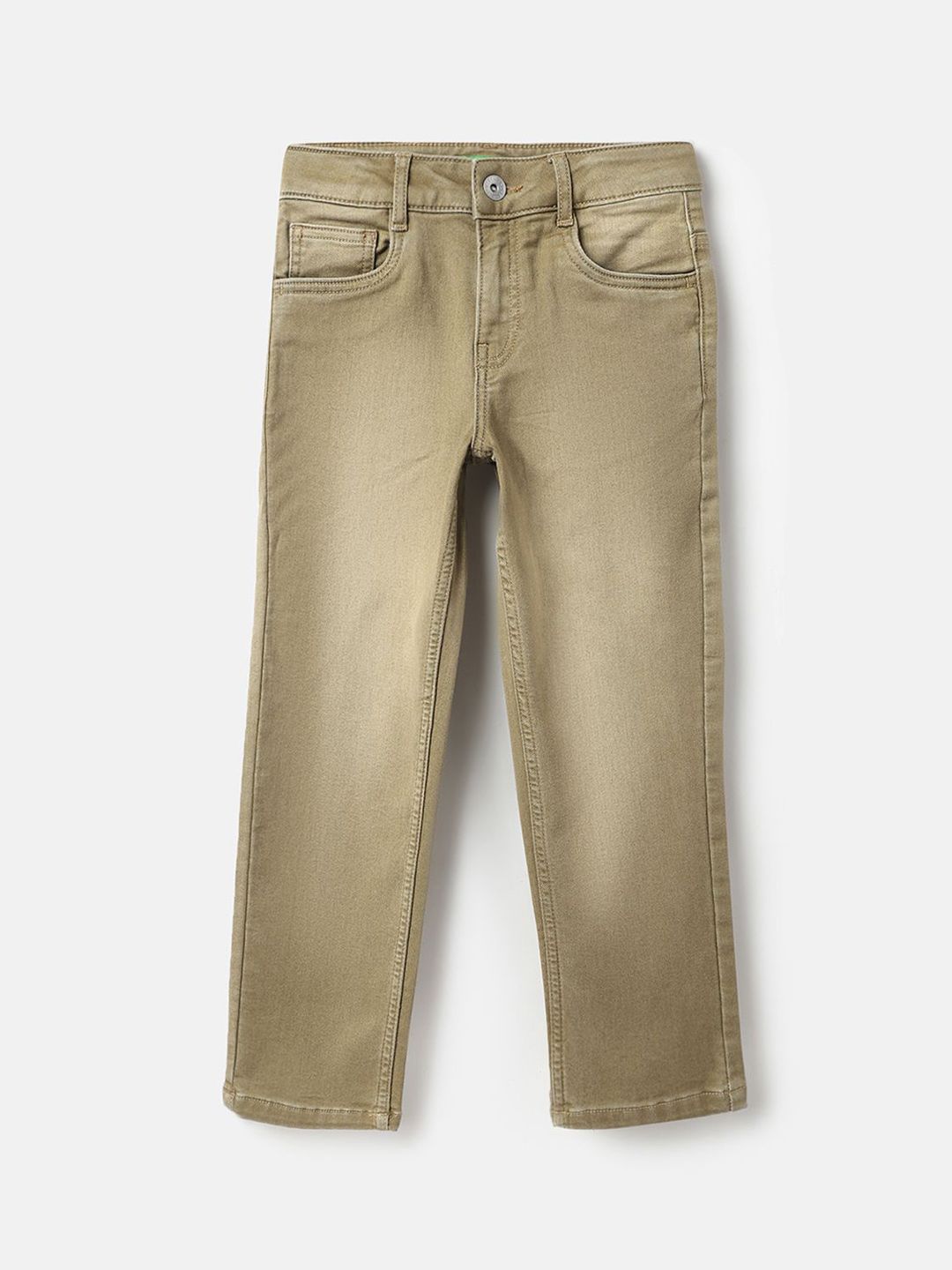 United Colors of Benetton Boys Straight Fit Mid-Rise Light Fade Jeans