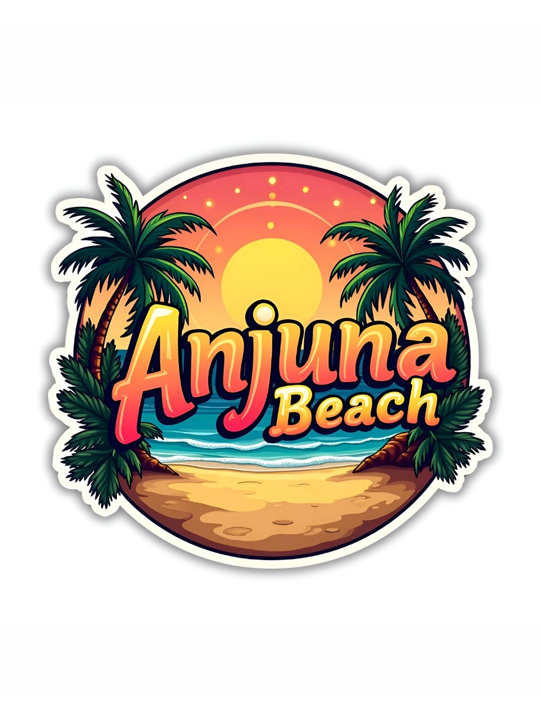 GIFTSHALA Yellow & Green Anjuna Beach Printed Decorative Magnets-picture-54