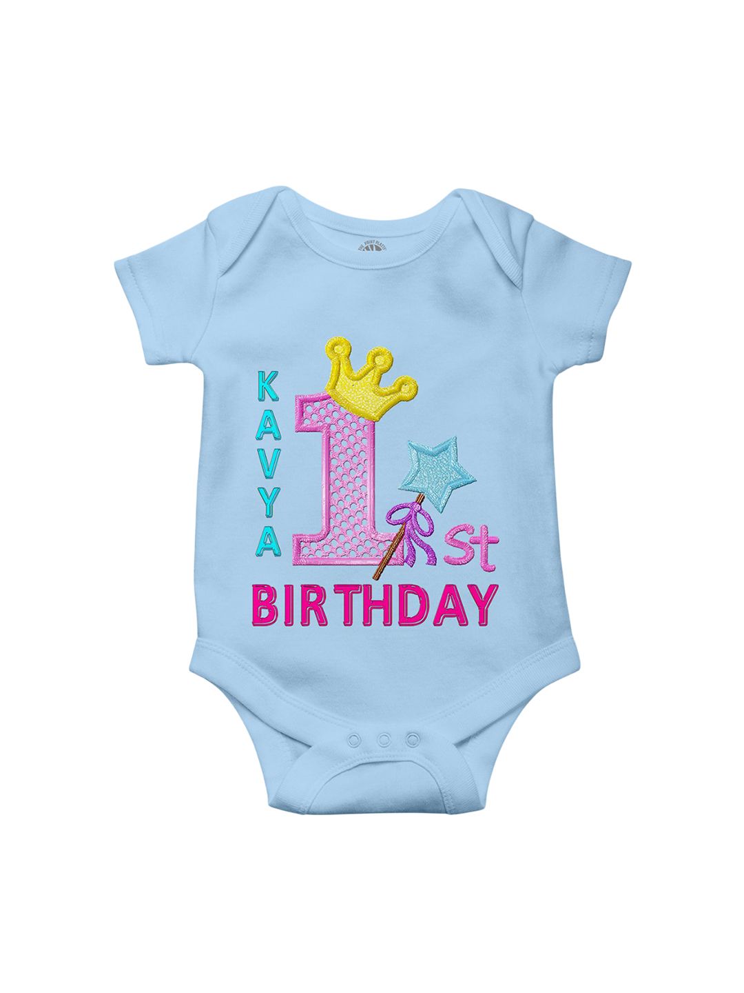 THE PRINT PLATTER Infants Embroidered Envelope Neck Cotton Ultra Bio Wash Bodysuit-picture-13