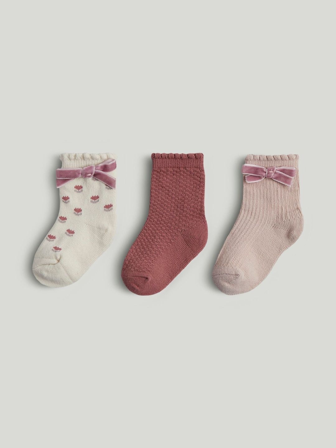 mothercare Girls Pack Of 3 Hosiery Printed Patterned Ankle Length Socks-picture-38