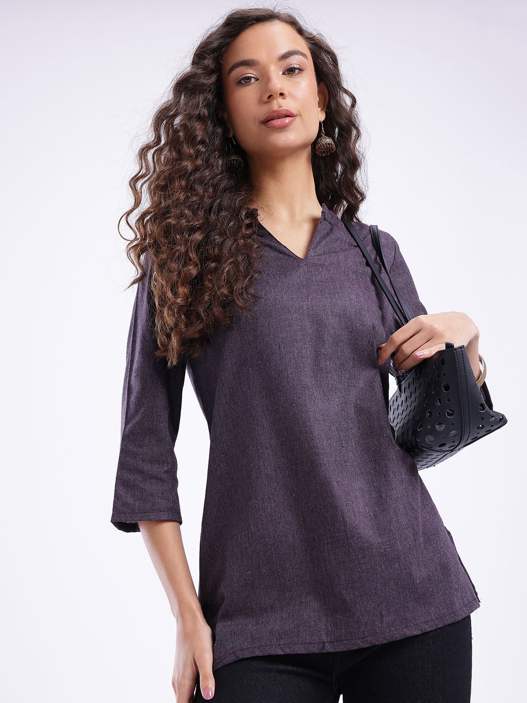 Anouk Rustic Mandarin Collar Straight Kurti-picture-23