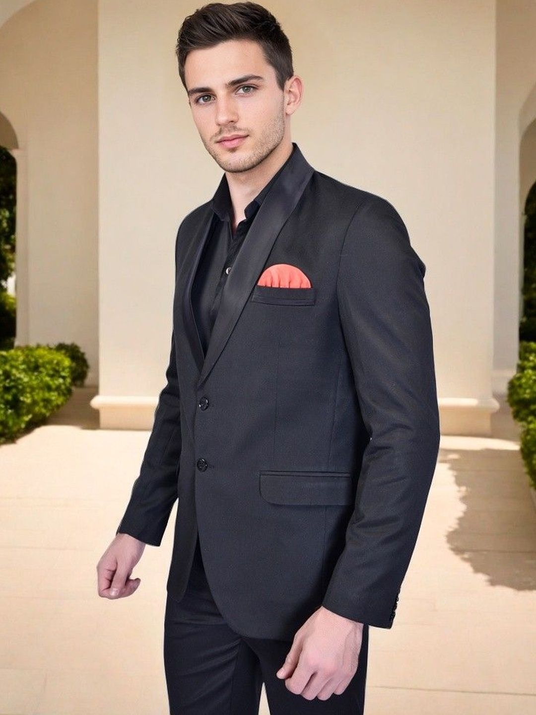 PRINTCULTR Tuxedo Double Vent Blazer-image-20