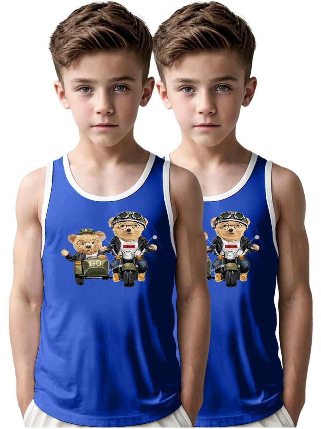 MGRS Boys Pack Of 2 Printed Cotton Basic Vests-image-46