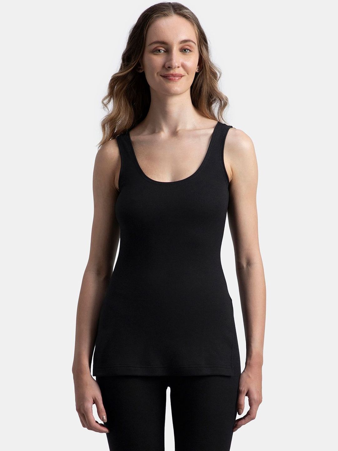 Jockey Women Ribbed Antimicrobial Super Combed Cotton Rich Brushed Fabric Thermal Tank Top-picture-36
