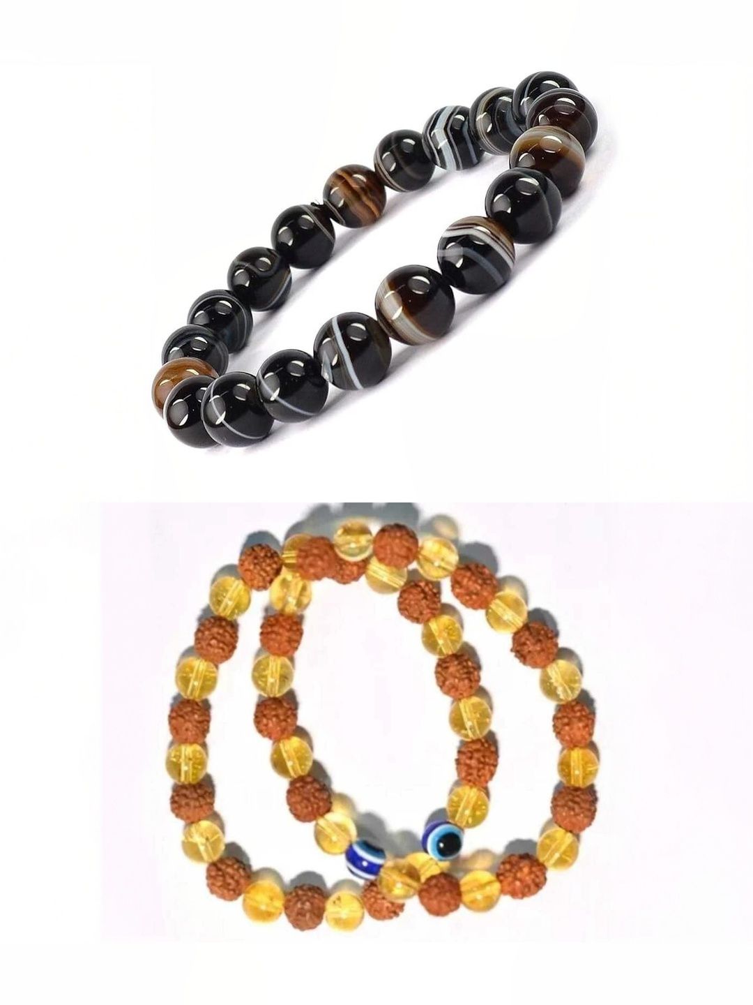 ARDLOR Women Set of 3 Artificial Beads Elasticated Bracelet-picture-33