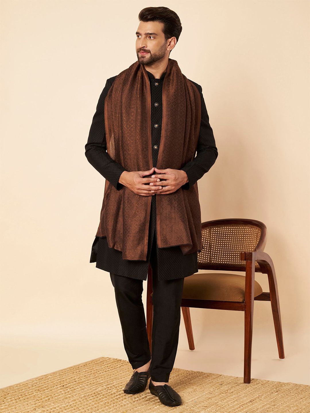 Zamour Men Woven Design Stole-picture-28