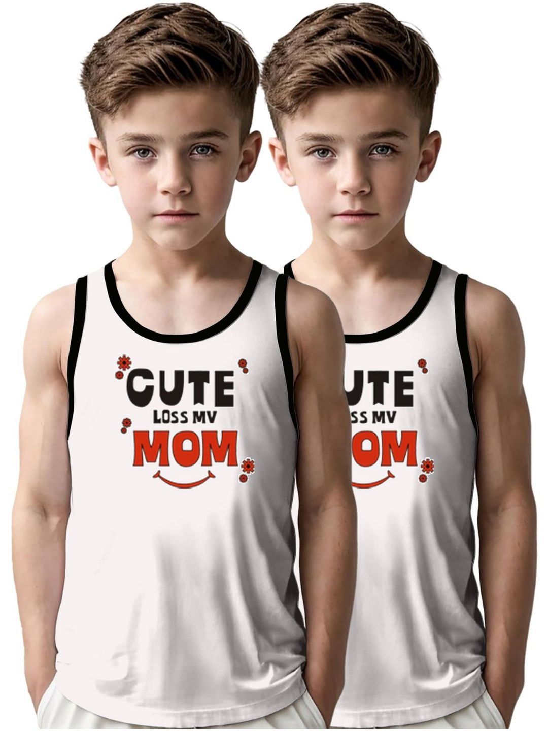 MGRS Boys Pack Of 2 Printed Cotton Basic Vests-picture-56