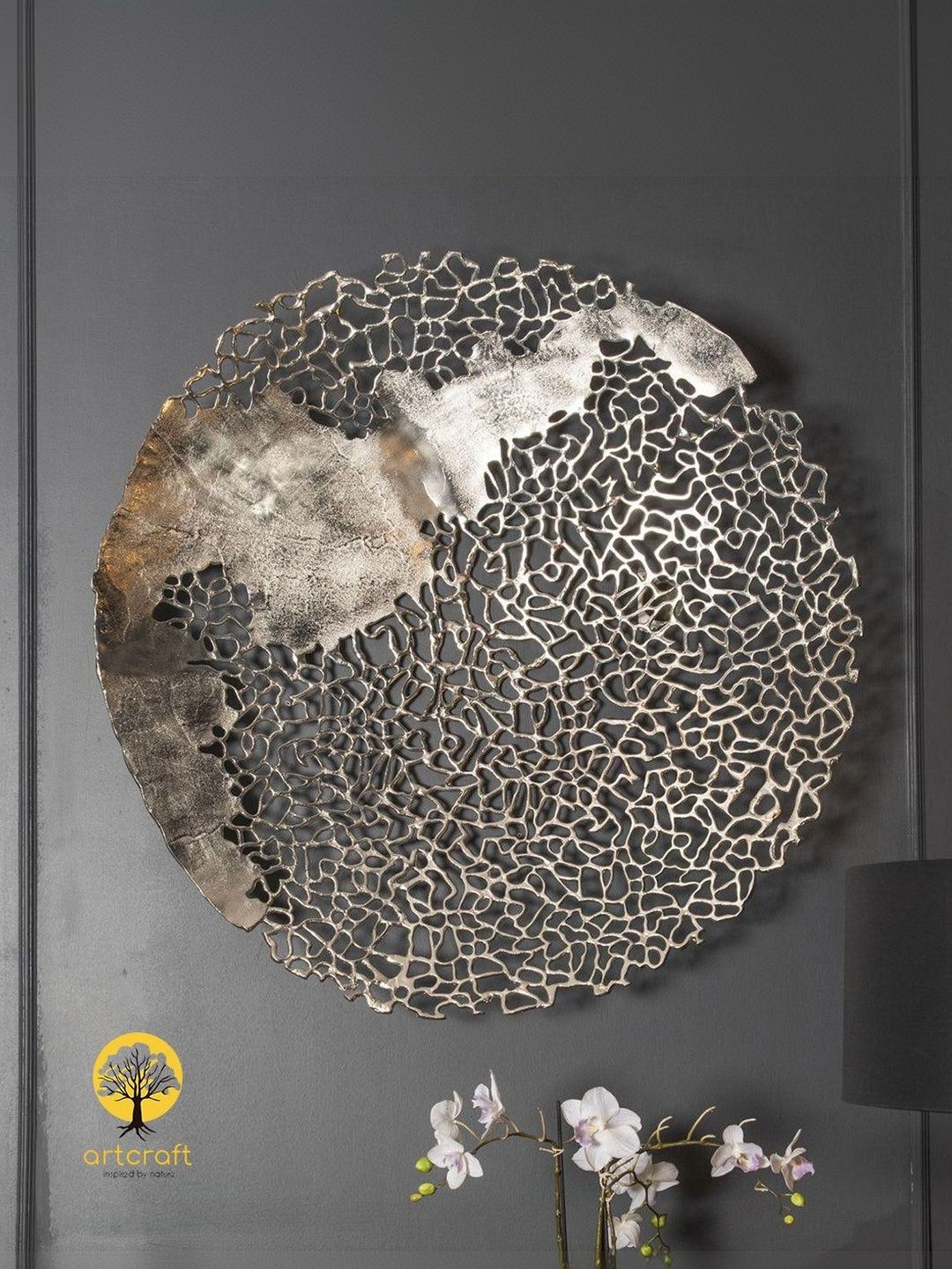 ArtCraft Unisex Coral Reef Pure Brass Matte Ocean-Inspired Hall Wall Decor-image-4