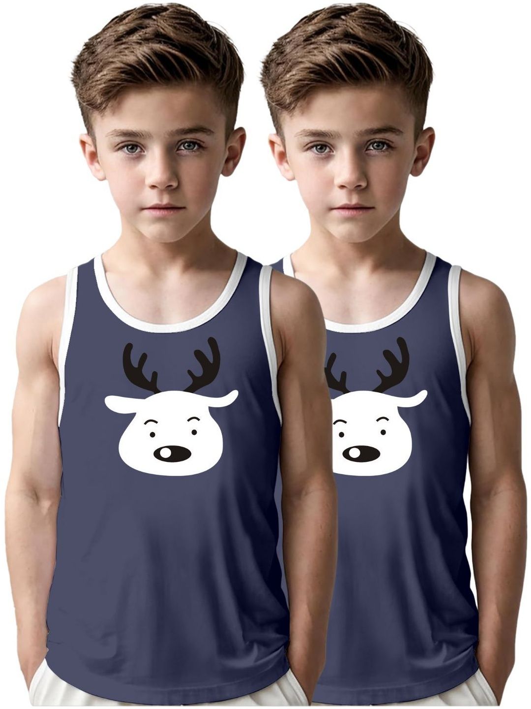 MGRS Boys Pack Of 2 Printed Pure Cotton Basic Vests-picture-10