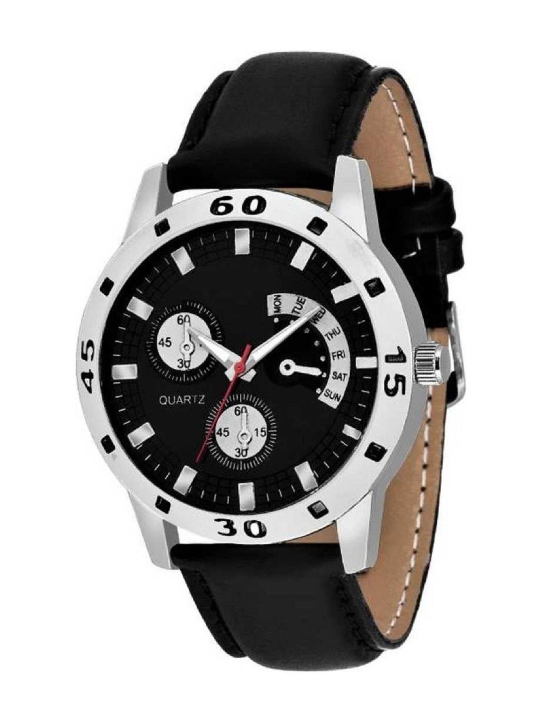 SZN Men Dial & Leather Straps Analogue Watch Aveo leather BlackSZNN36514391-image-21