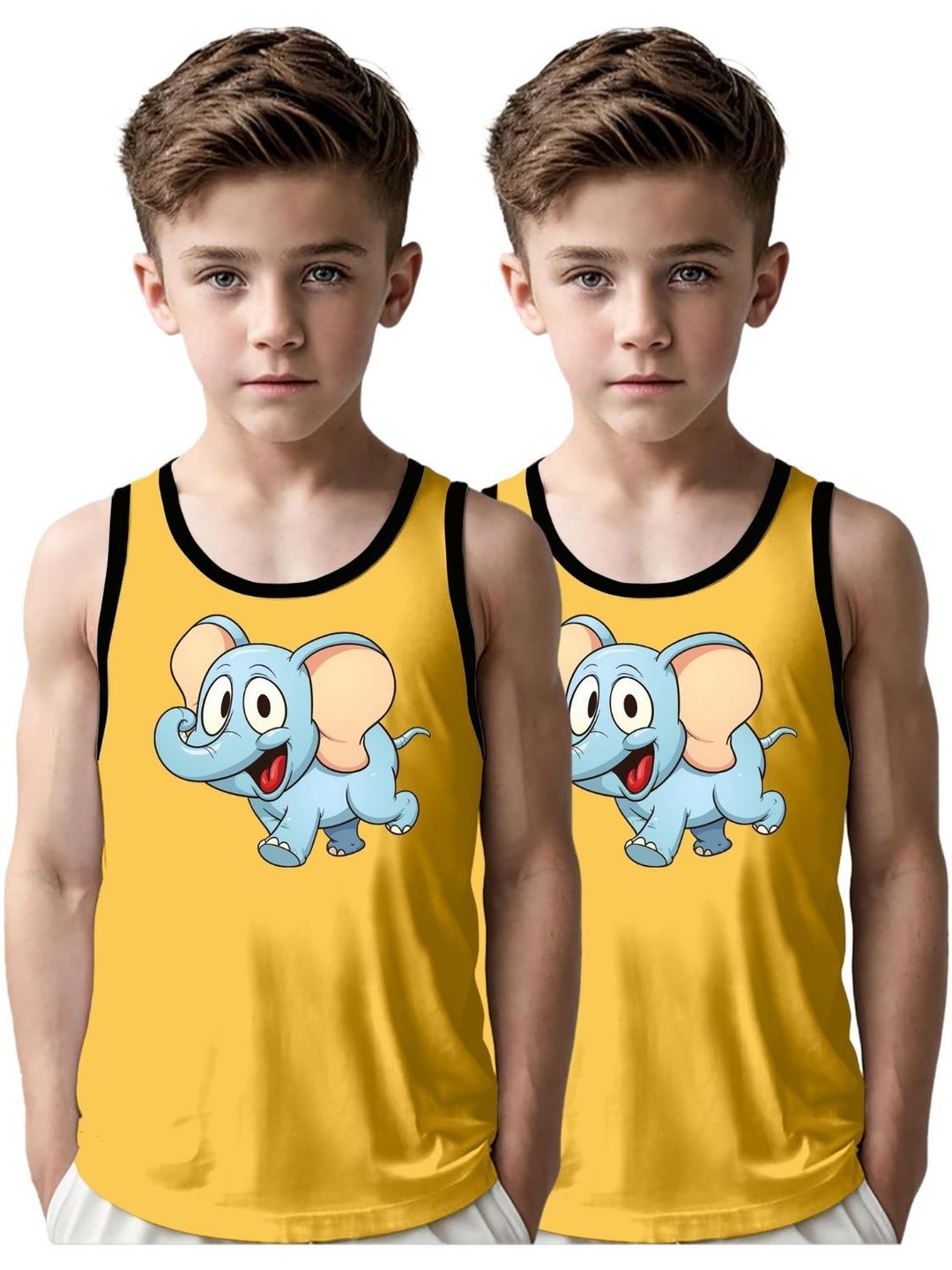 MGRS Boys Pack Of 2 Printed Cotton Basic Vests-image-31