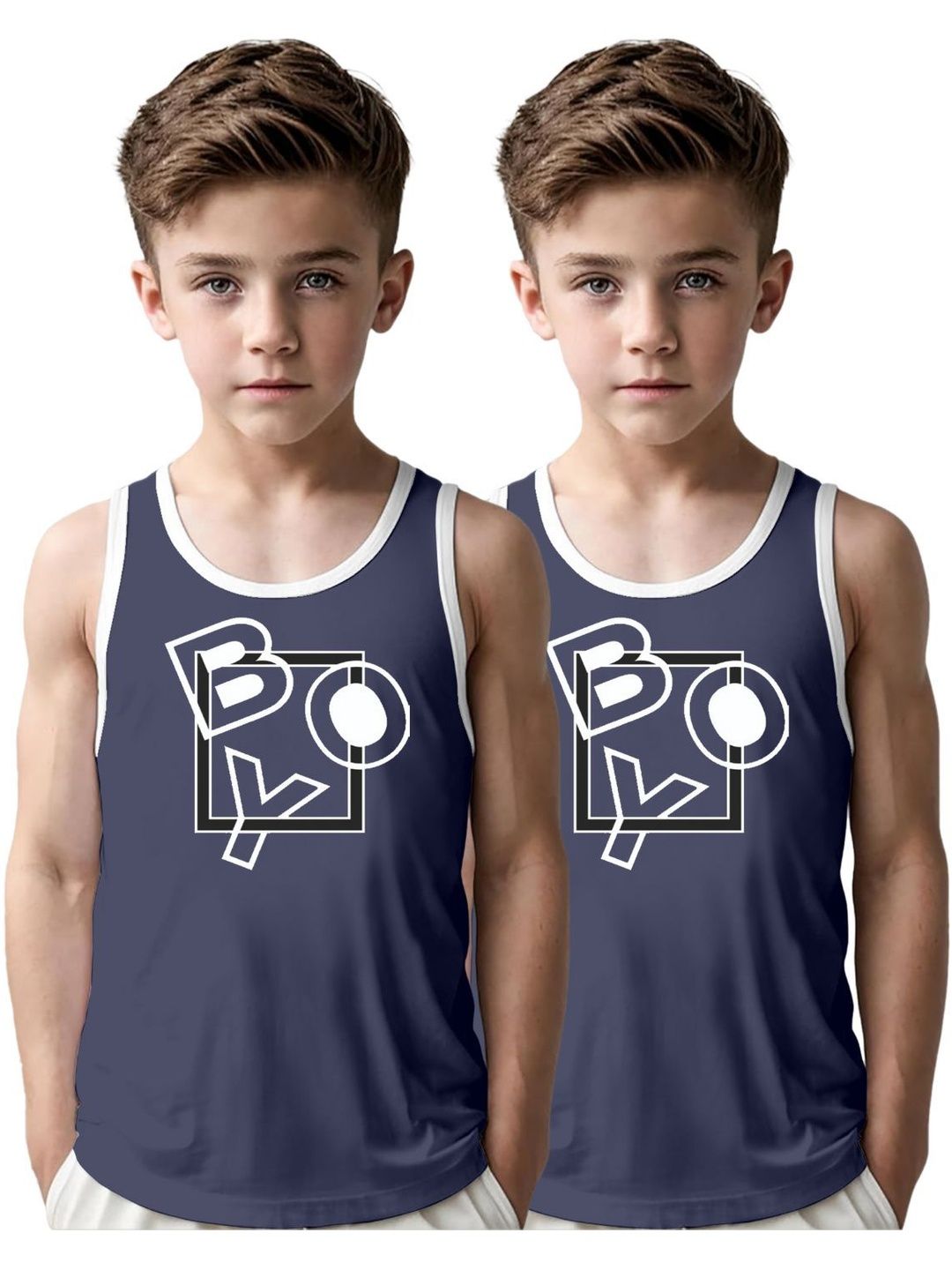 MGRS Boys Pack Of 2 Printed Pure Cotton Basic Vests-picture-12