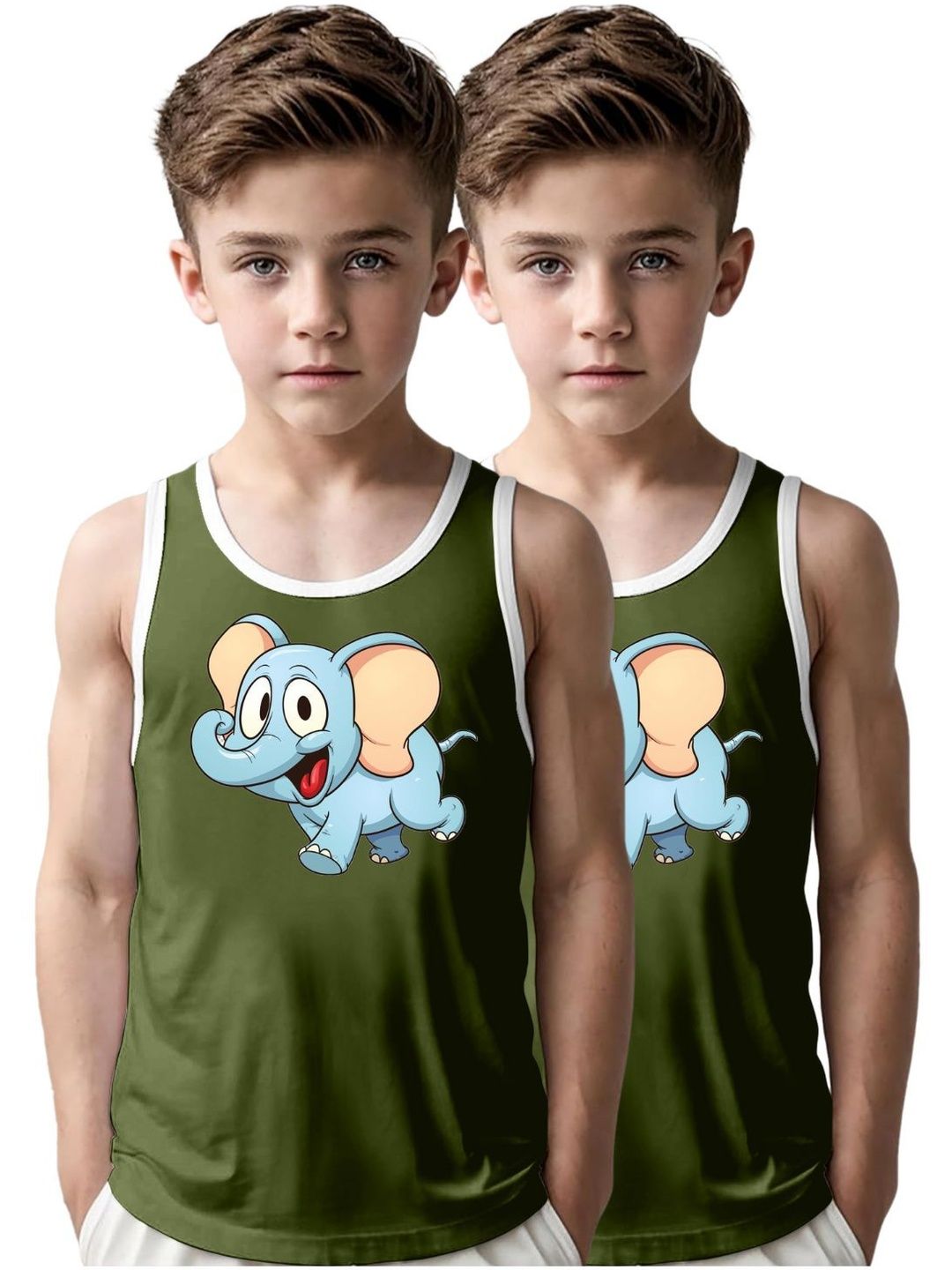 MGRS Boys Pack Of 2 Printed Cotton Basic Vests-image-40