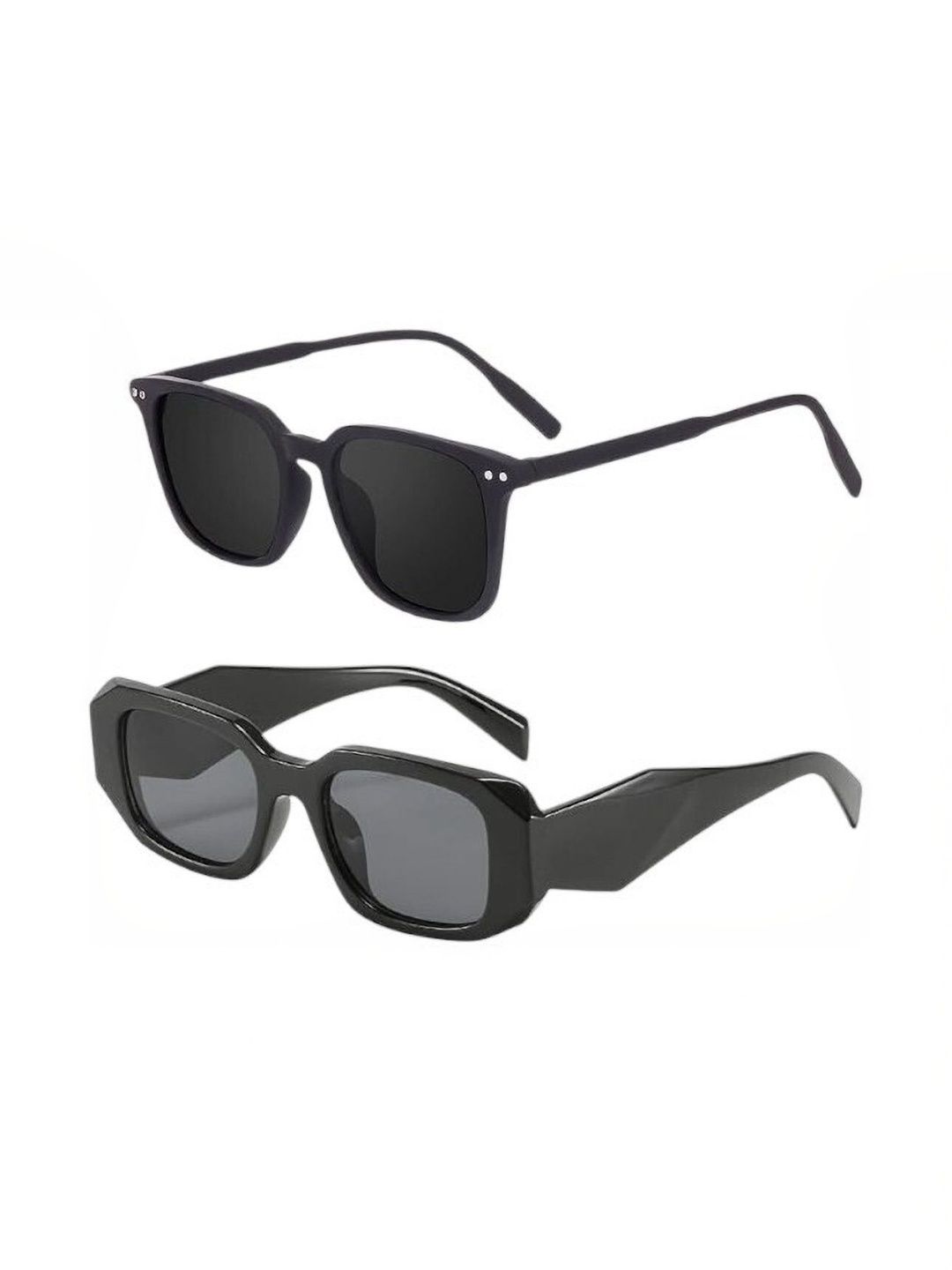 SPADEACES Unisex Black Lens & Black Square Sunglasses with-picture-0